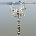 Crystal Wand Natural quartz Moon Viking Dragon Feather WandWand