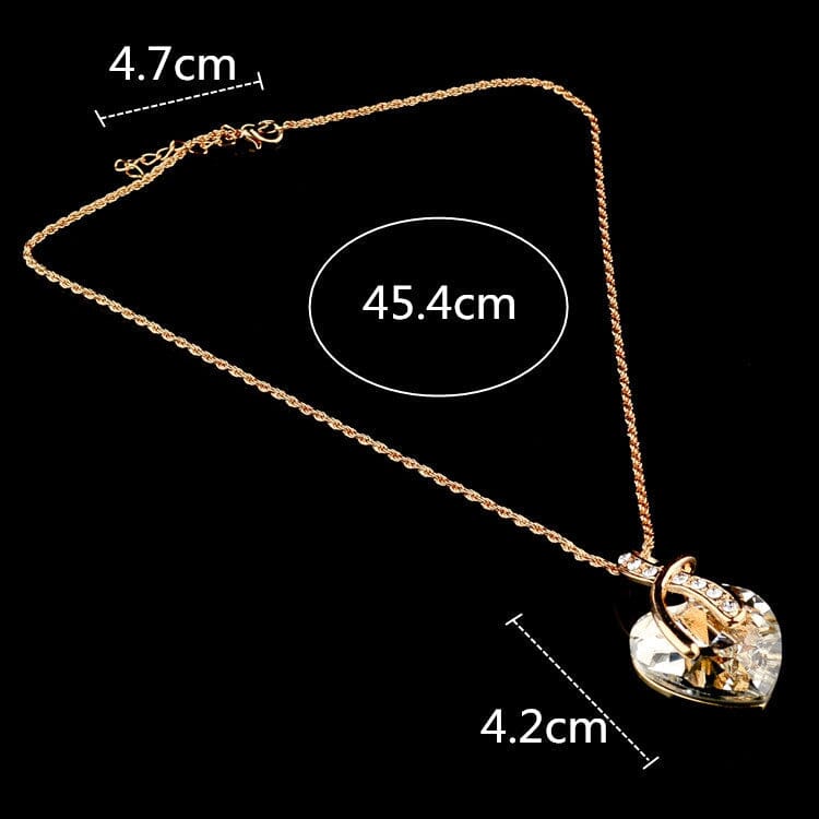 Austrian Crystal Heart PendantsNecklace