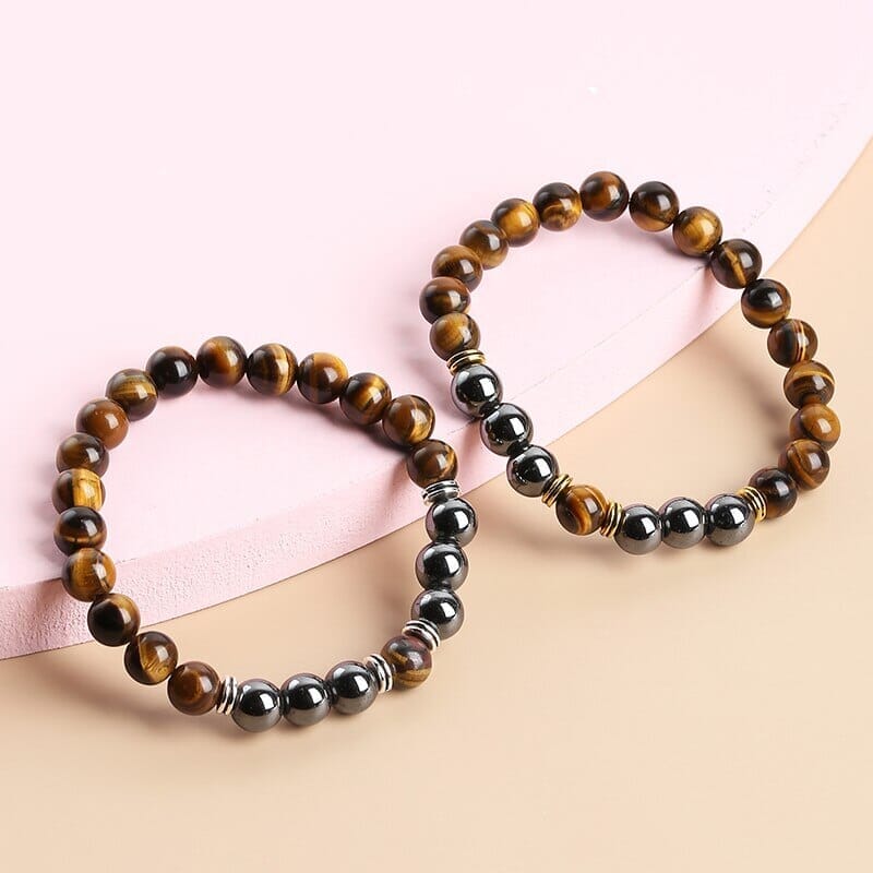 Natural Hematite and Tiger Eye Stone BraceletsBracelet