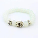 Black Lava Stones Lucky Charm Buddha Reiki BraceletBraceletWhite