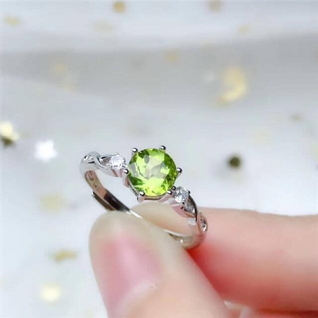 Peridot Tiny Stone Ring - 925 Sterling SilverRing14