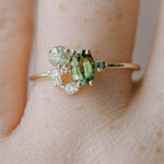 Forest Magic Princess Creative Tiny Green Peridot RingRing