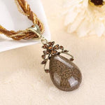 Retro Ethnic Style Alloy Rhinestone Link Chain Choker Bib Stress Reliever NecklaceNecklaceCoffee