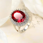 Trendy Oval Gemstones Ring - 925 Sterling SilverRing
