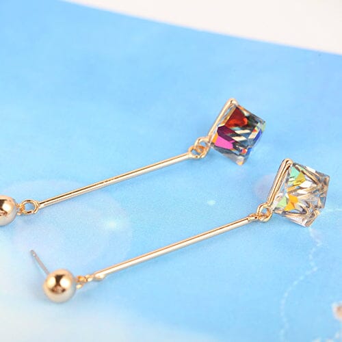 Lovely Fashion Square Color Crystal Dangle EarringsEarrings