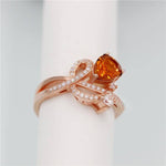 1.3ct Citrine Rose Gold Color Elegant RingRing