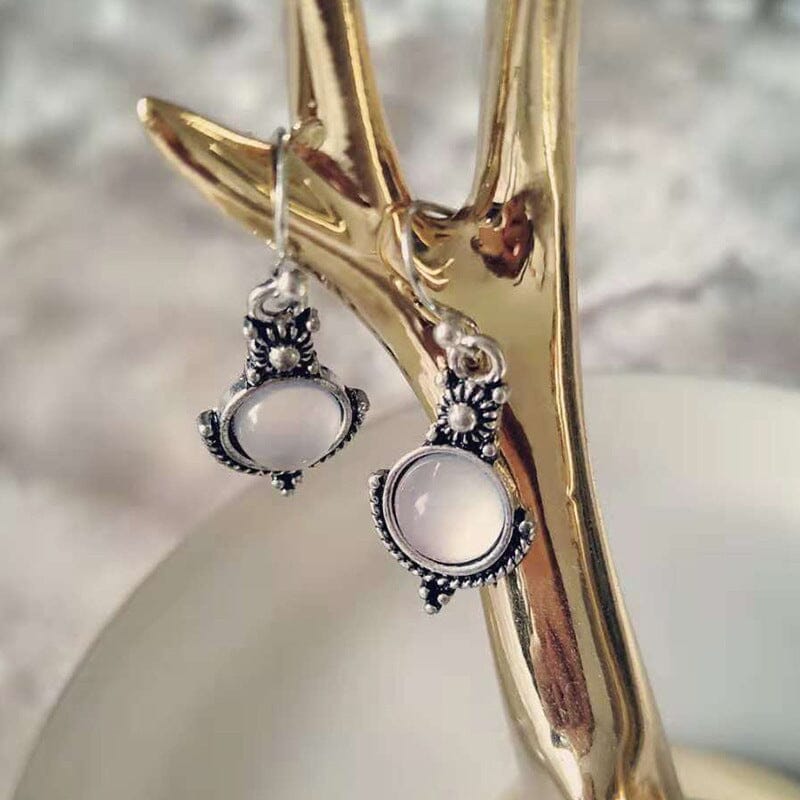 Ethnic Rainbow Moonstone Drop EarringsEarrings