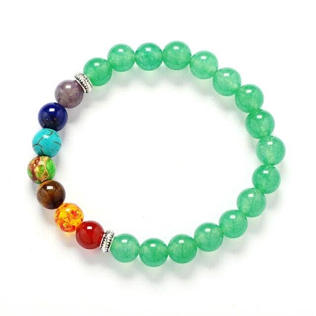 7 Chakra Healing Balance Lava BraceletBraceletGreen