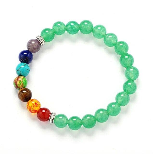 7 Chakra Healing Balance Lava BraceletBraceletGreen