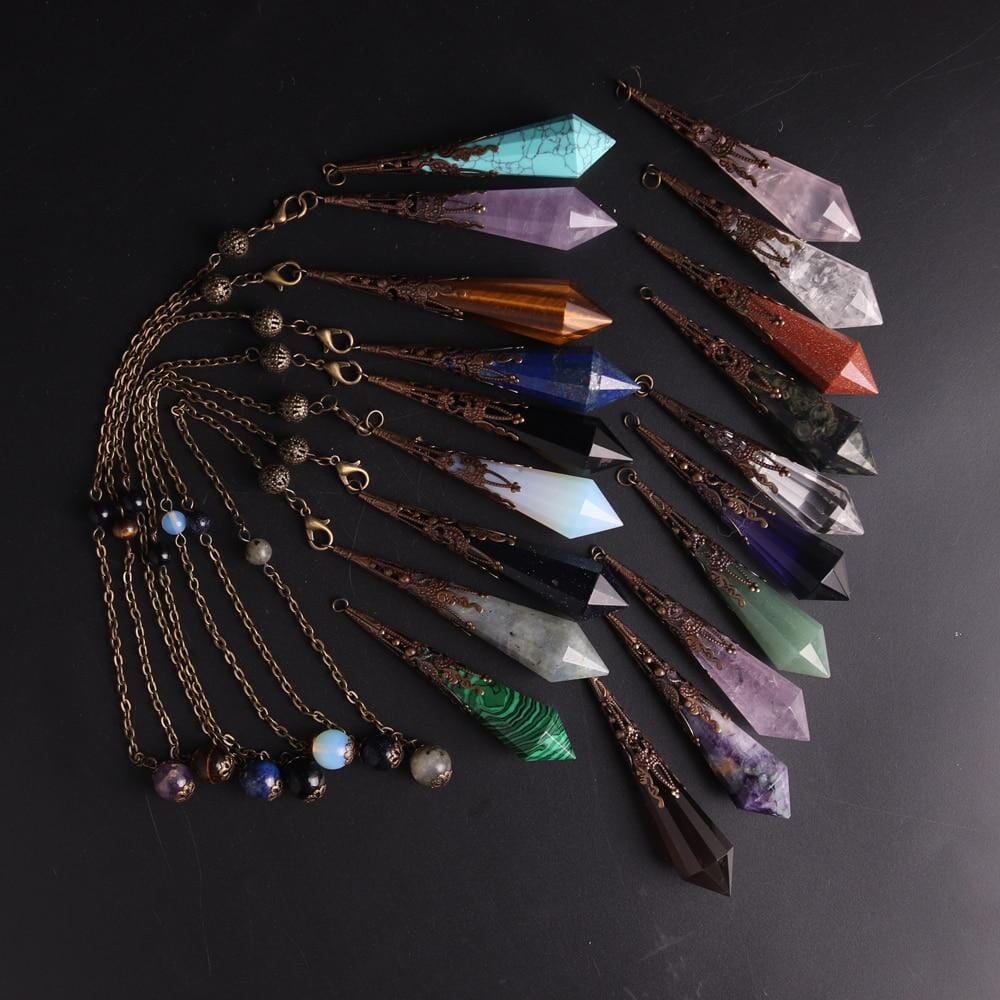 Reiki Dowsing Amulet Crystal Divination Obsidian PendulumPendulum