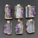 Natural Stone Amethysts Raw Slab Geode PendantPendant