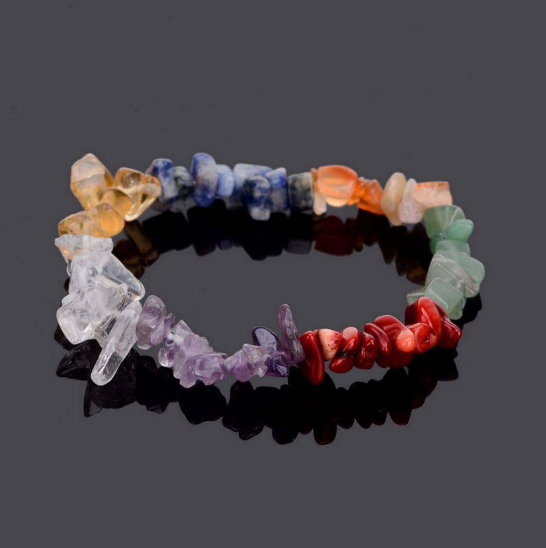 Handmade 7 Chakra Natural Stone BraceletBraceletAdjustable 19 - 22 cm