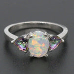 White Fire Opal Mystic Topaz RingRing