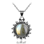 Natural Labradorite Sun Necklace - 925 Sterling SilverNecklace