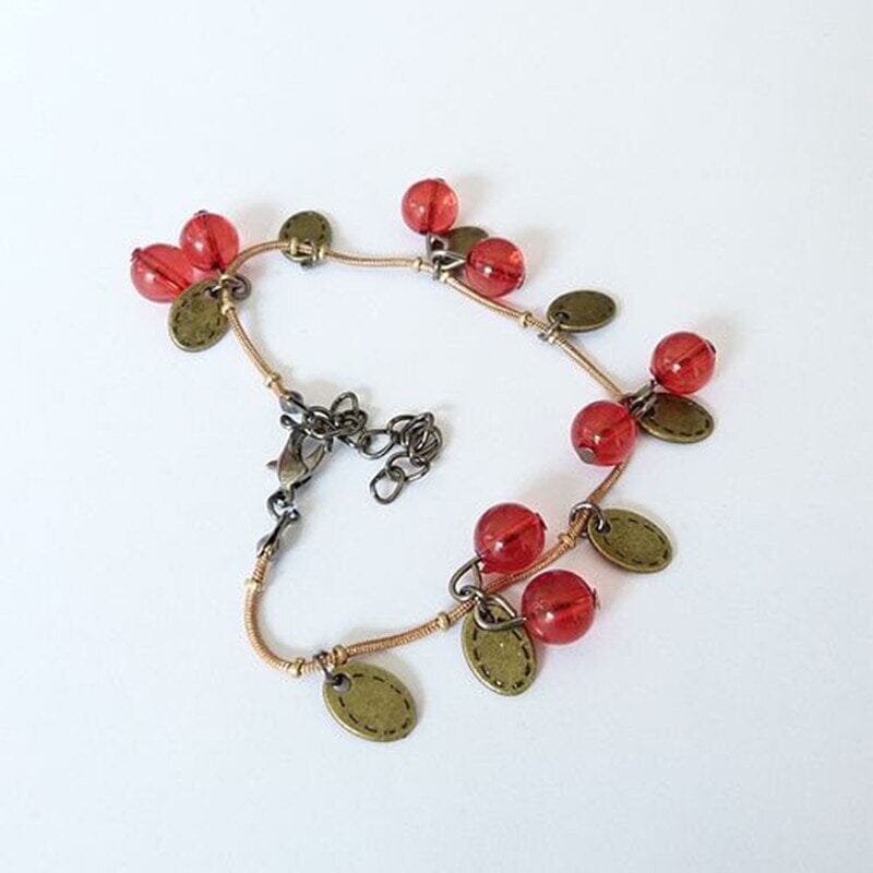 Ruby Cherries Chain BraceletBracelet
