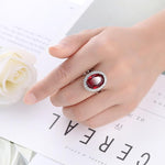 Trendy Oval Gemstones Ring - 925 Sterling SilverRing
