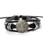 WWJD Archangel St.Michael Leather BraceletBraceletStyle 1