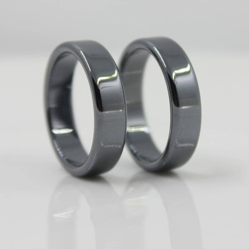 Smooth Flat Classic Hematite RingRing