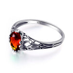 Vintage Brown Amber Stone Ring - 925 Sterling SilverRing