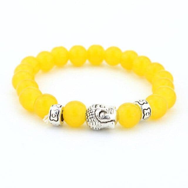 Black Lava Stones Lucky Charm Buddha Reiki BraceletBraceletYellow