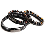 Natural Stone Genuine Leather Braided BraceletBracelet