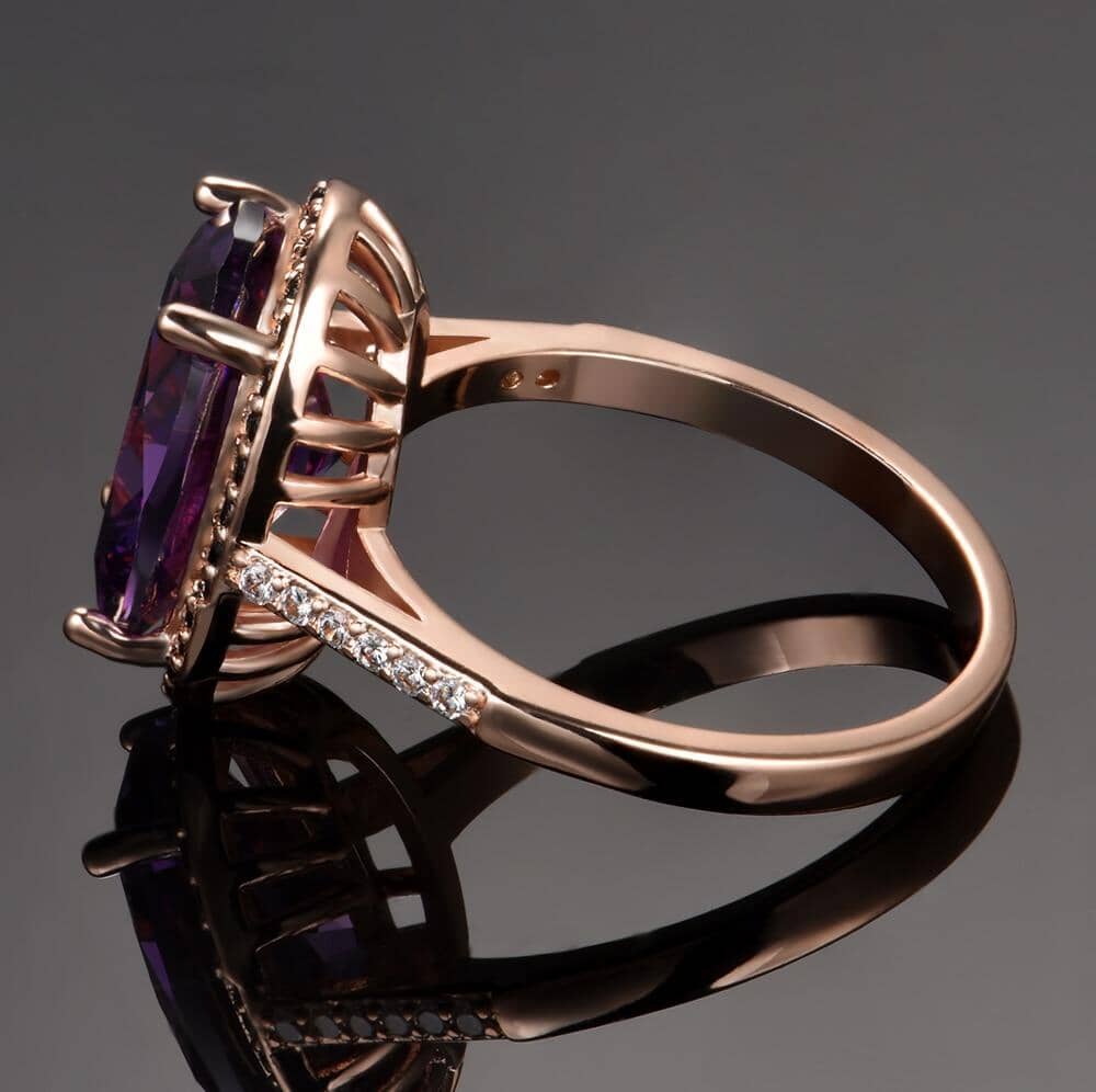 Astonishing Amethyst Rose Gold Ringring