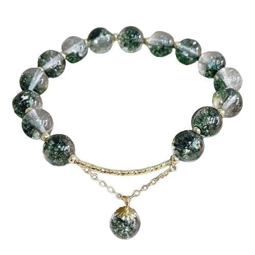 Green Ghost Chorite Crystals Beaded Strand BraceletBracelet