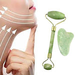 Double Head Green Jade RollerRaw Stone