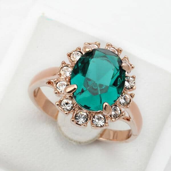 Emerald Ring Rose Gold PlatedRing