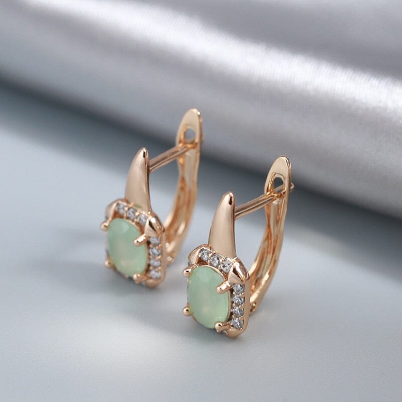 Luxury Square Jade Crystal EarringsEarrings