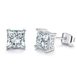 Cubic Fire Opal Crystal Stud EarringsEarringsWhite4mm