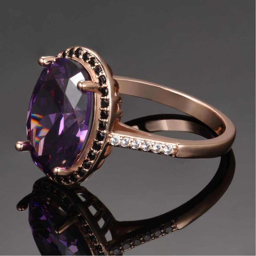 Astonishing Amethyst Rose Gold Ringring