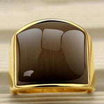 Stainless Steel & 18K Yellow Gold Plated Opal RingRing