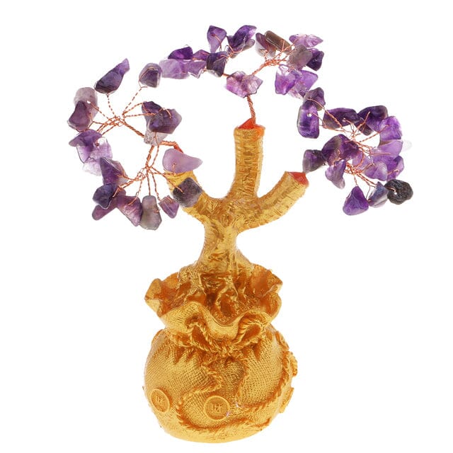 Citrine Bonsai Money Lucky TreeHome DecorPurple