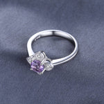Flower Natural Amethyst 925 Sterling Silver RingRing