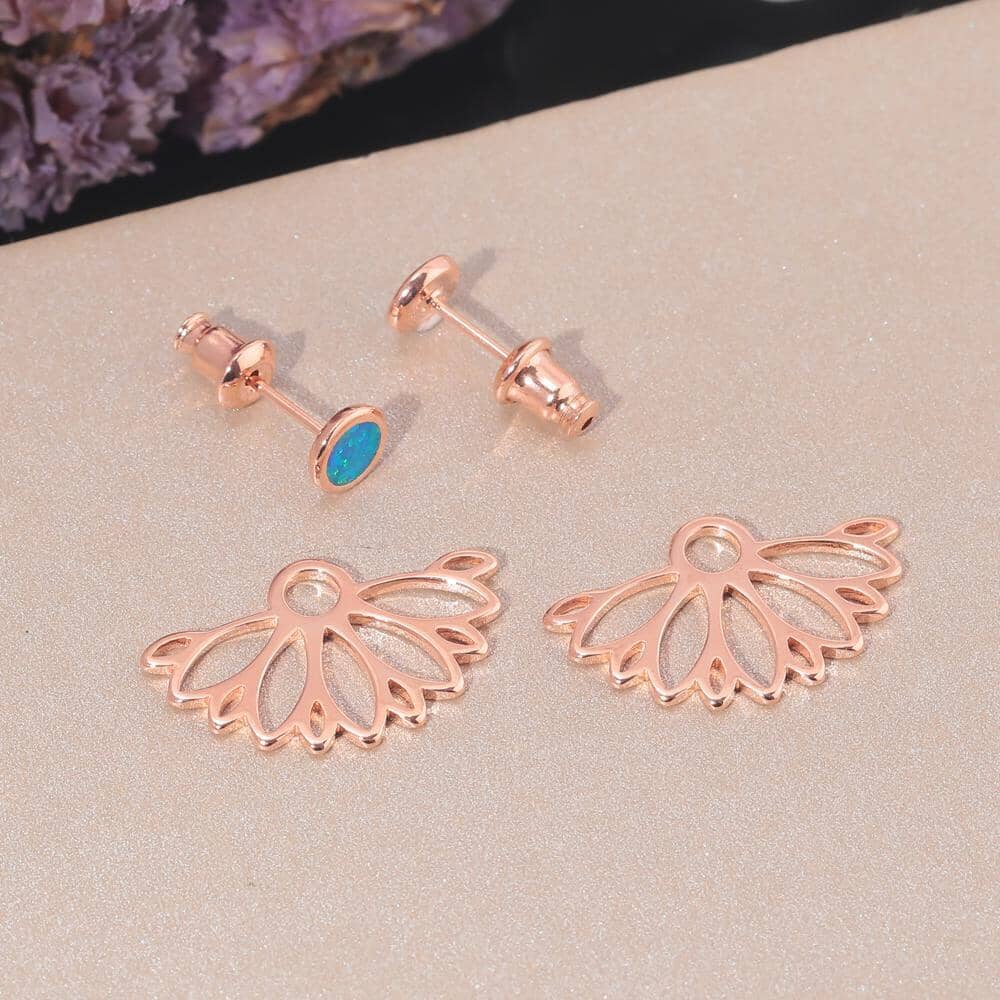 Geometric Three Color Fire Opal Stud EarringsEarrings