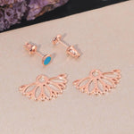 Geometric Three Color Fire Opal Stud EarringsEarrings