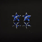 Exquisite Luxury Sapphire CZ Five-pointed Stud Earrings - 925 Sterling SilverEarrings