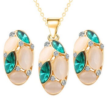 Luxury Austrian Crystal Opal Jewelry SetJewelry SetF668