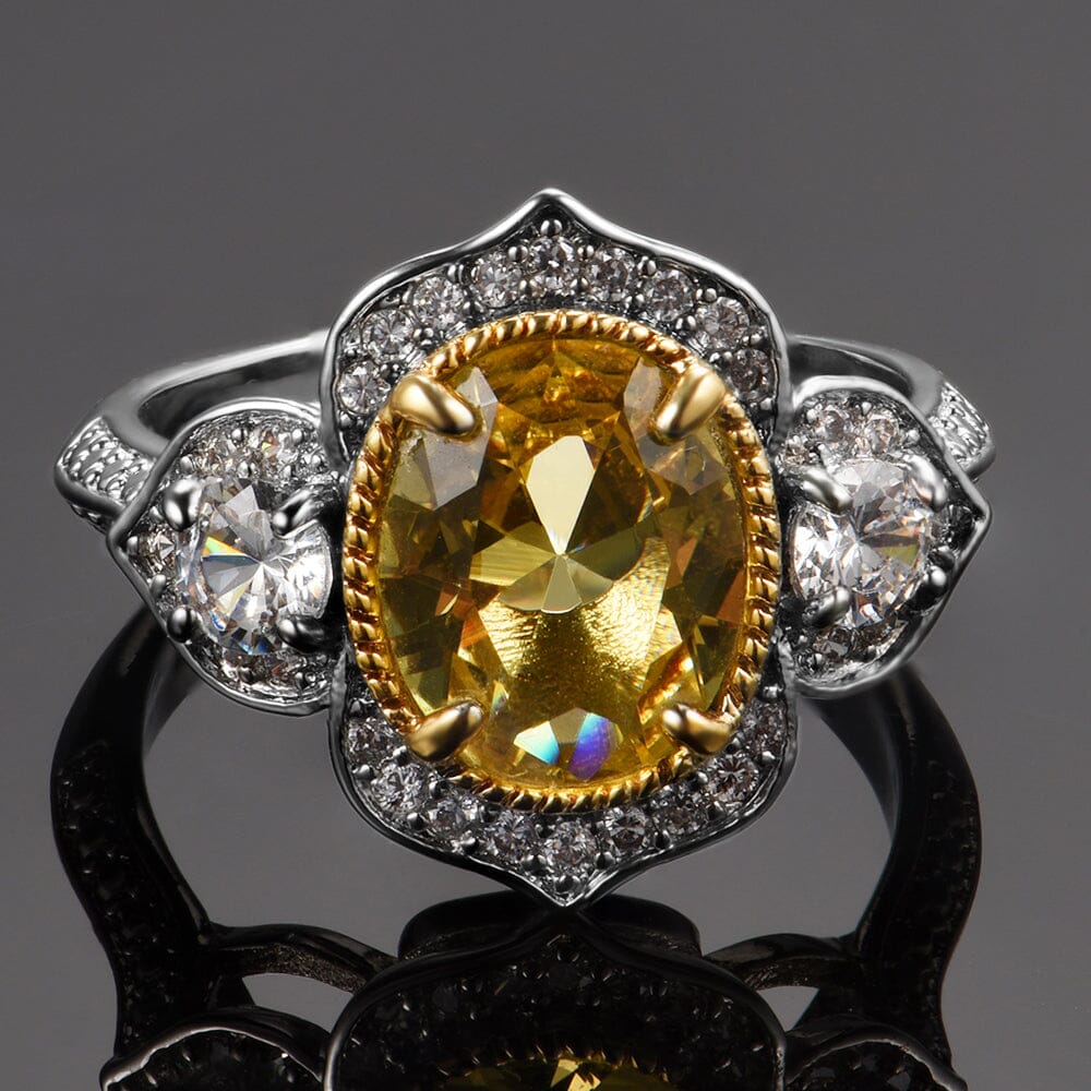 Precious Citrine Ring - 925 Sterling SilverRing