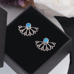 Geometric Three Color Fire Opal Stud EarringsEarrings
