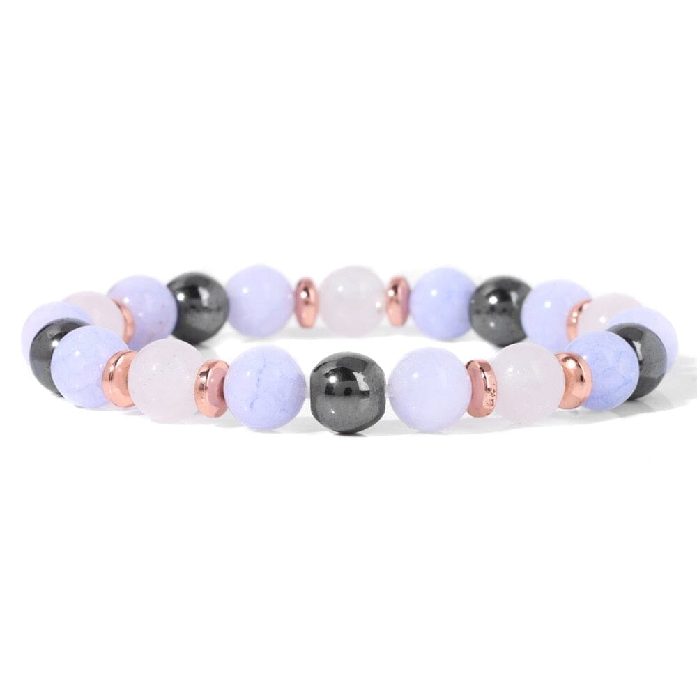Natural Stone Aventurine and Other Stones with Hematite Beads BraceletBraceletChalcedony17CM