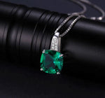 3.4ct Emerald Pendant - 925 Sterling SilverNecklace