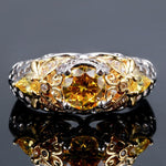 Lovable Citrine Zircon Ring - 925 Sterling SilverRing