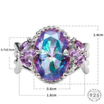 Big Oval-shaped Topaz Gemstone Ring - 925 Sterling SilverRing