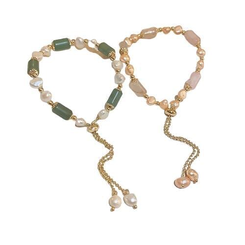 Pretty Freshwater Pearl and Jade Stone BraceletBracelet