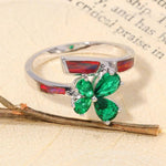 Orange Fire Opal with Emerald Bowknot RingRing