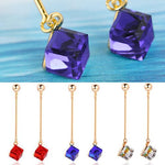 Lovely Fashion Square Color Crystal Dangle EarringsEarrings