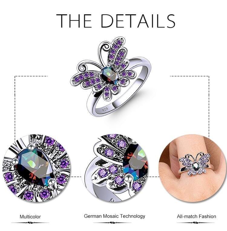 Butterfly Marquise Mystic Topaz & Amethyst RingRing