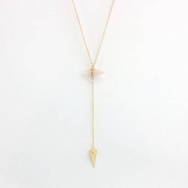 Stylish Barite Bemstone NecklaceNecklaceRose Quartz